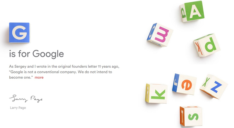 Illustration for article titled Google se reorganiza por completo y ahora forma parte de "Alphabet"